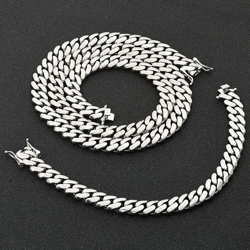 Polished Cuban Chain Necklace with Box Clasp Hip Hop Jewelry for Men | Caratix Jewelry - CaratixJewelry