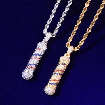 Men's 360° Pillar Necklace | Premium Copper CZ Geometric Jewelry Caratix - CaratixJewelry