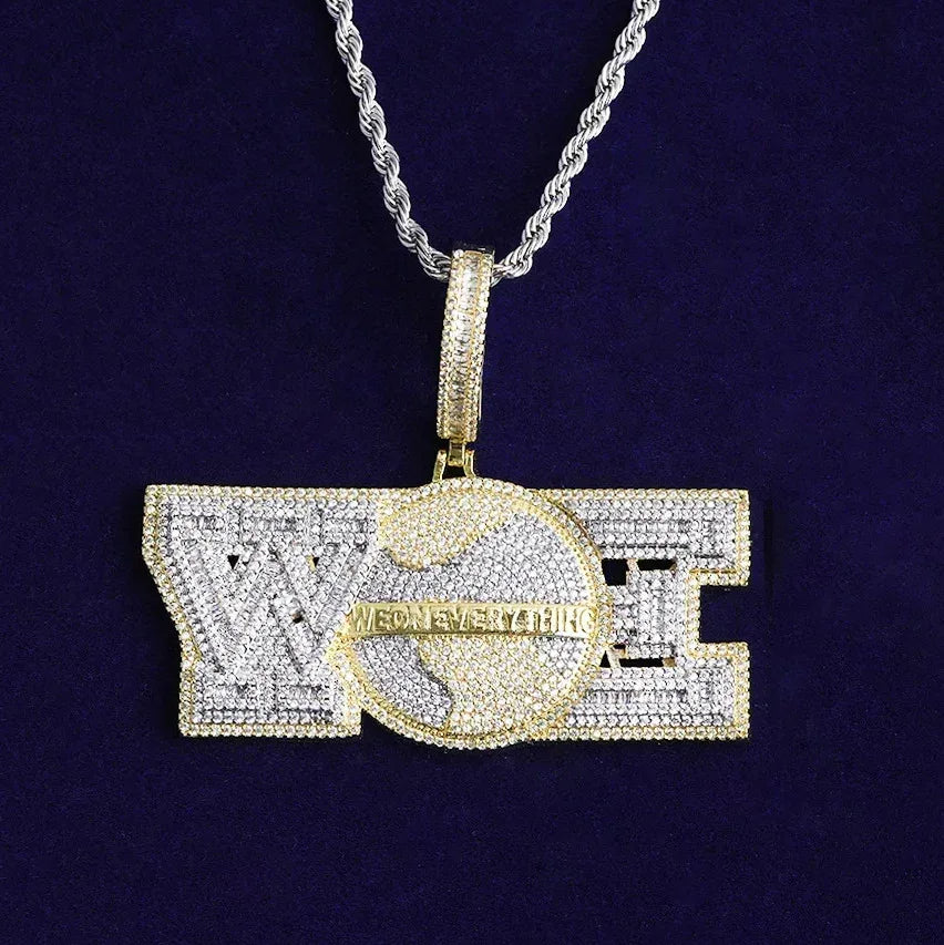 Iced Out "We On Everything" Pendant | Men's Crew Loyalty Necklace - CaratixJewelry