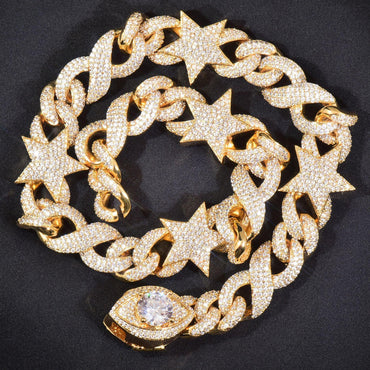 Star Necklace with Copper & Zircon | Trendy Hip Hop Jewelry for Men & Women | Caratix Jewelry - CaratixJewelry