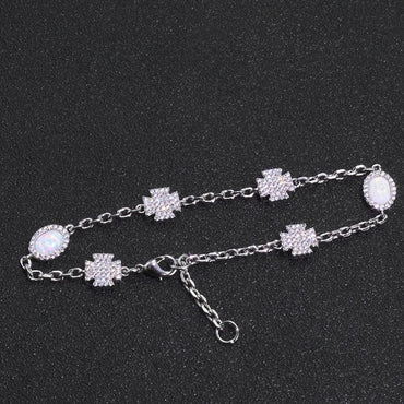 Custom Opal Cross Bracelet Iced Out Chain Style for Rapper | Caratix - CaratixJewelry