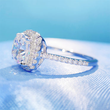 2026 Summer Collection: 2.5 Carat Cushion Cut Moissanite Ring | S925 Silver Ring | Caratix