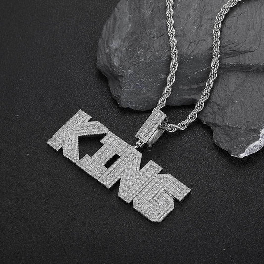 Custom T-Shaped Zircon Letter Pendant Necklace with DIY Design for Men | Caratix Jewelry - CaratixJewelry