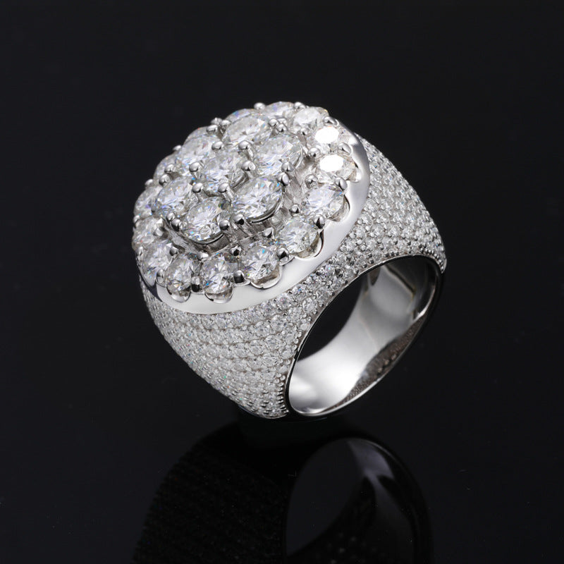 Fully Iced Out Moissanite Men's Ring 925 Silver | Caratix