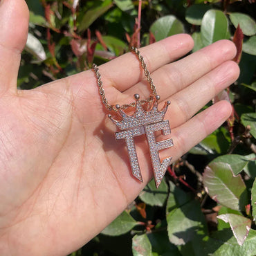 Men's Royal Initial Necklace | Premium Copper CZ Custom Style Jewelry Caratix - CaratixJewelry