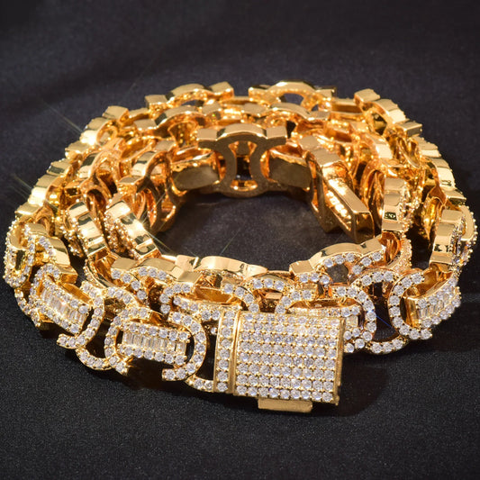 13mm Iced Out Double C Cuban Chain Necklace - CaratixJewelry