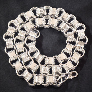 14mm High Polish Cuban Chain Necklace 18K Gold Plated Copper - CaratixJewelry