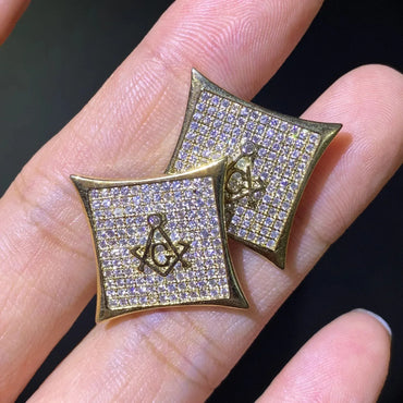 Small Round Iced Out Stud Earrings with Zircon | Creative & Trendy Hip Hop Jewelry | Caratix Jewelry - CaratixJewelry