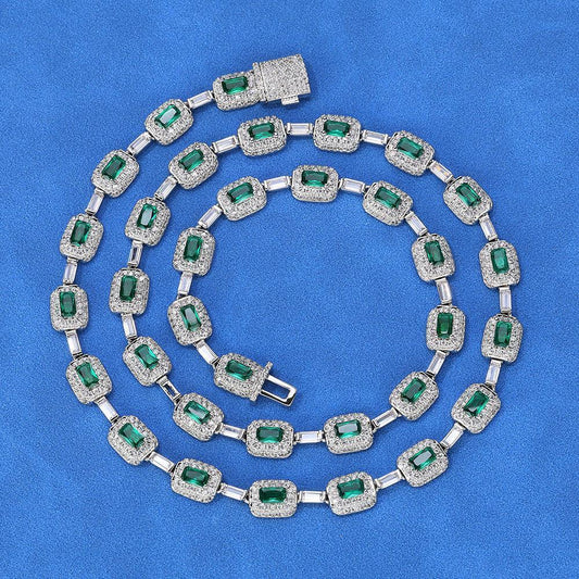 Colorful Gemstone Zircon Necklace Iced Out Jewelry | Caratix Jewelry - CaratixJewelry