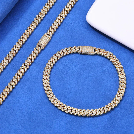 6mm Single Row Cuban Link Zircon Necklace Hip Hop Jewelry - CaratixJewelry