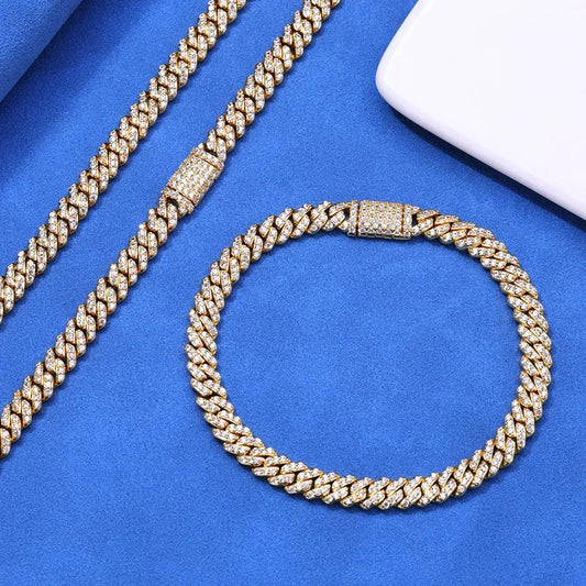 6mm Single Row Cuban Link Zircon Necklace Hip Hop Jewelry - CaratixJewelry