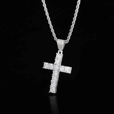 Custom Pendants Square-Cut Iced Cross | Vintage Hip Hop Necklace for Men | Caratix - CaratixJewelry