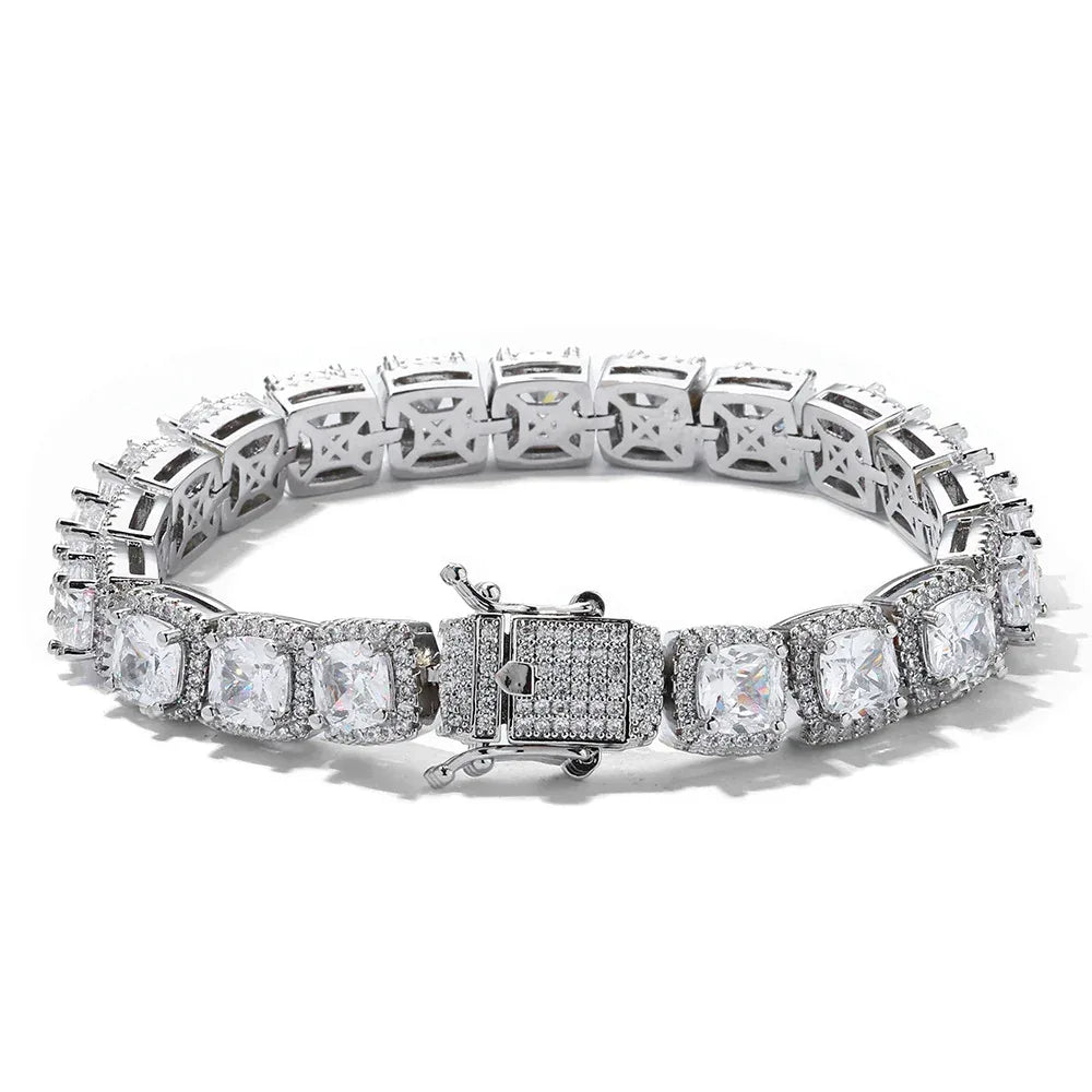 Custom 10mm Baguette Sugar Link Bracelet Hip Hop Jewelry | Caratix - CaratixJewelry