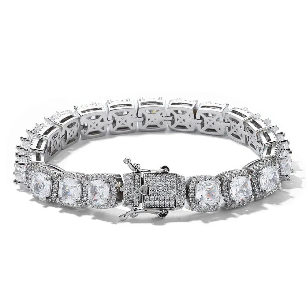 Custom 10mm Baguette Sugar Link Bracelet Hip Hop Jewelry | Caratix - CaratixJewelry
