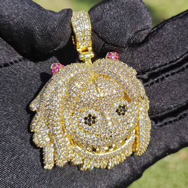 Iced Out Cartoon Girl Pendant Necklace – Hip Hop CZ Fashion Jewelry for Men & Women - CaratixJewelry
