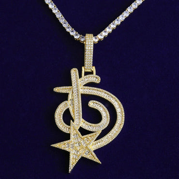 Iced Out 3D Star Pendant | Men's Real Copper CZ Necklace - CaratixJewelry
