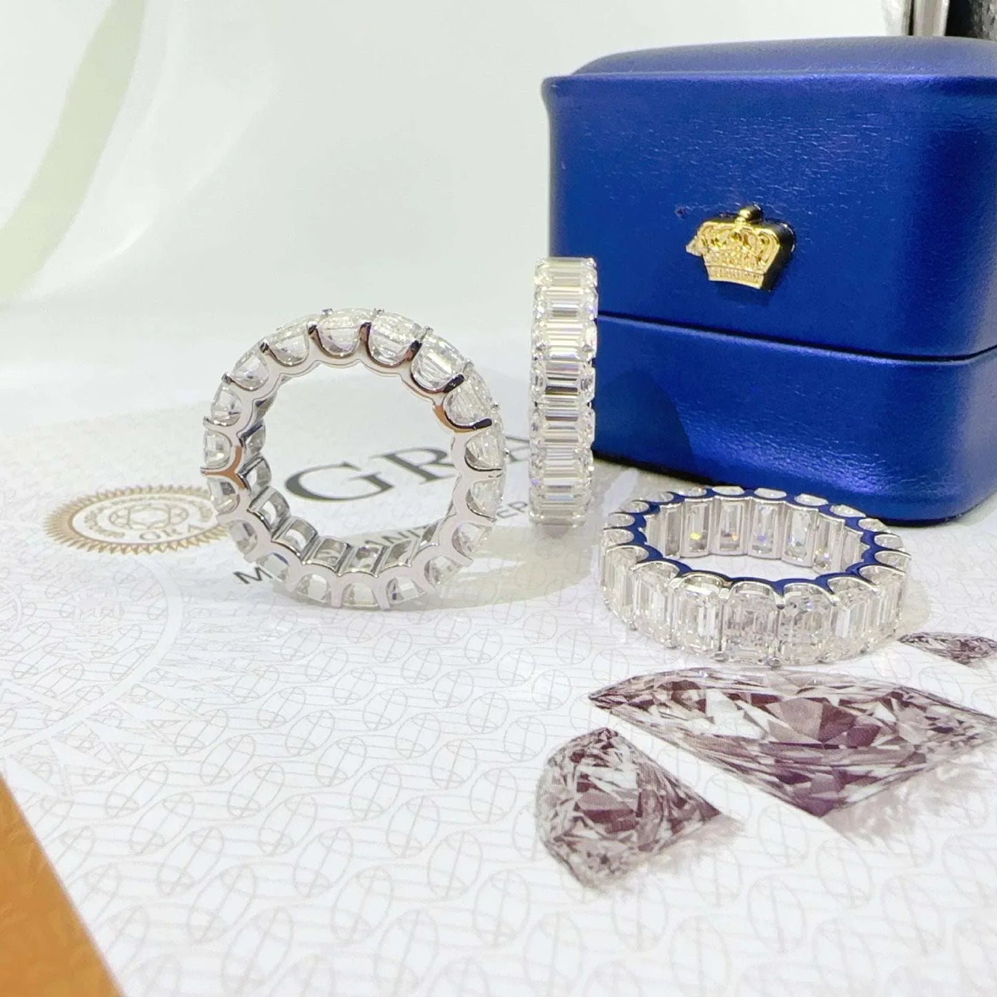 Emerald-Cut D-Color Moissanite Ring | S925 Silver Unisex Iced Out Hip Hop Jewelry - CaratixJewelry