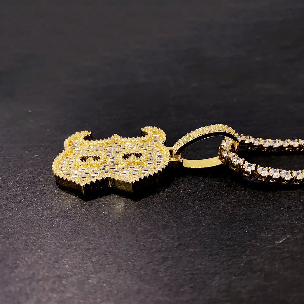 Iced Out Letter B Pendant | Men's Gold Plated Hip Hop Alphabet Charm | Caratix