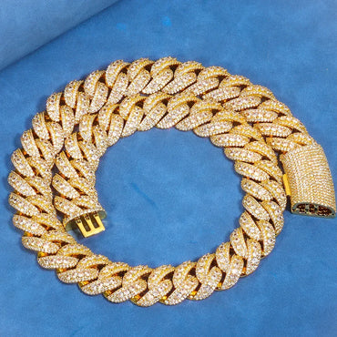 22mm Bubble Moissanite Cuban Link Chain – Custom S925 Sterling Silver Iced-Out Hip Hop Men’s Luxury Streetwear Necklace - CaratixJewelry