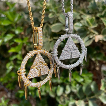 Iced Out Millennium Ring Pendant | Men's Anime Artifact Necklace YGO Cosplay Bling | Caratix - CaratixJewelry