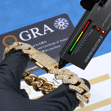 Iced Out Jewelry 15mm S925 Silver CZ Cuban Link Bracelet – Custom Men’s Fashion Accessory | Caratix Jewelry - CaratixJewelry