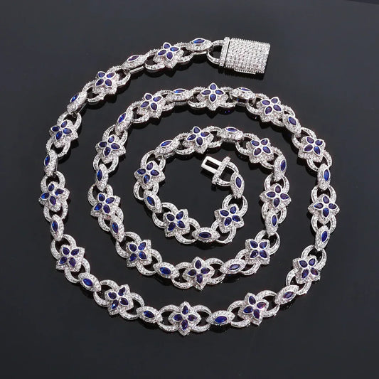 Custom Iced-Out Evil Eye & Infinity 8 Necklace | Colorful Zircon Iced Out Jewelry | Caratix - CaratixJewelry