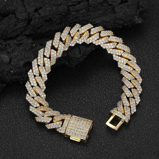 12mm Double Row Cuban Link Bracelet - CaratixJewelry