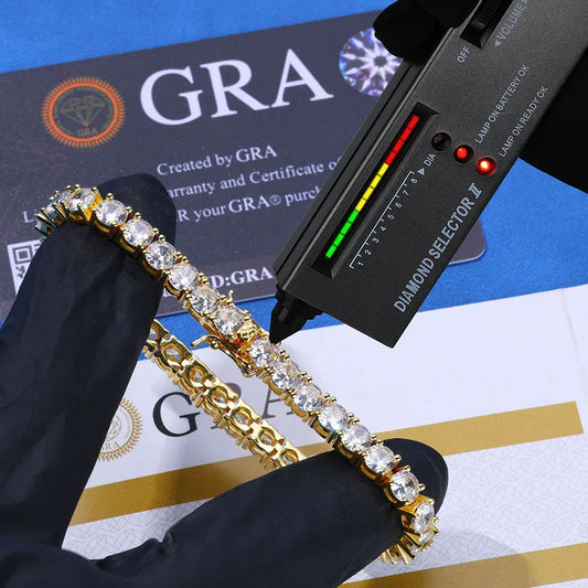 Moissanite Tennis Bracelet Luxury Hip Hop Jewelry for Men | Caratix Jewelry - CaratixJewelry