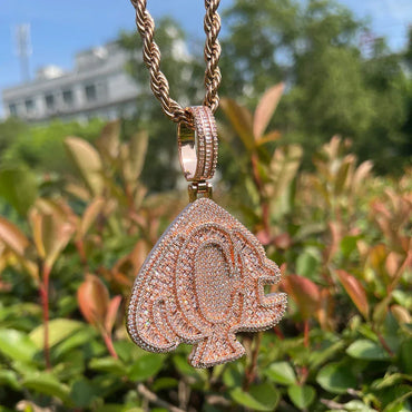 Iced Out "ACE" Letter Pendant | Men's Top Player Necklace | Premium Copper CZ Poker Jewelry | Number One Status Bling | Caratix - CaratixJewelry