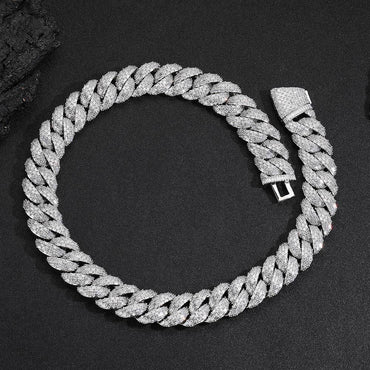 24mm Iced Out Bubble Cuban Chain Necklace T-Cut Zircon - CaratixJewelry