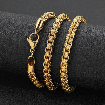 Custom Stainless Steel Square Pearl Gold Chain for Rapper | Caratix - CaratixJewelry