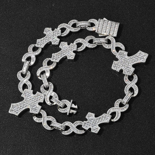 Cross Necklace Figure 8 Chain Zircon Hip Hop Jewelry for Men | Caratix Jewelry - CaratixJewelry