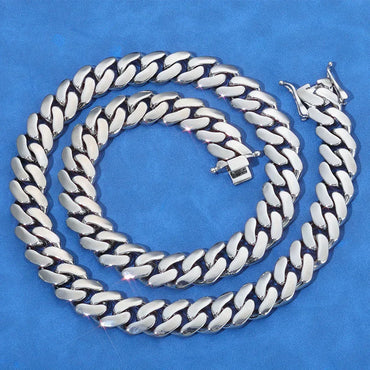 Polished Cuban Link Chain for Men – S925 Sterling Silver Minimalist Luxury Hip Hop Necklace - CaratixJewelry