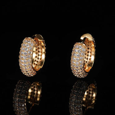 Bubble Zircon Round Stud Earrings for Men | High-End Hip Hop Jewelry | Caratix Jewelry - CaratixJewelry