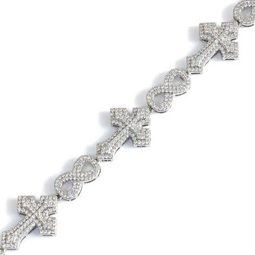8mm Cross Necklace Figure 8 Chain Zircon Hip Hop Jewelry for Men | Caratix Jewelry - CaratixJewelry