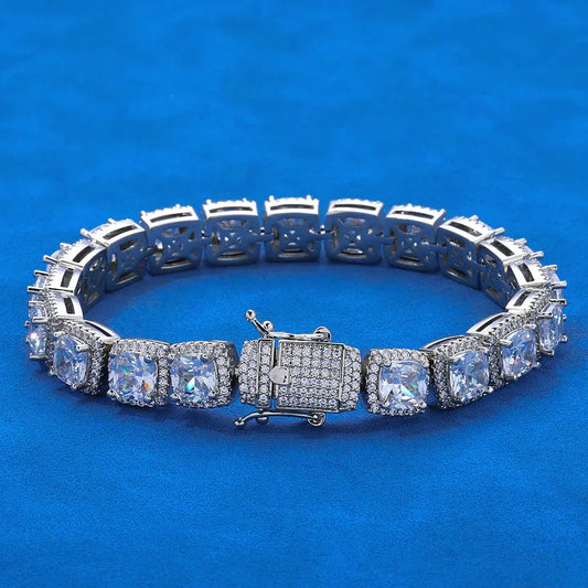 Custom 10mm Baguette Sugar Link Bracelet Hip Hop Jewelry | Caratix - CaratixJewelry