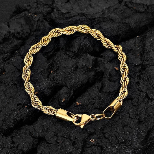 Men's Stainless Steel Rope Chain Bracelet Caratix Jewelry - CaratixJewelry
