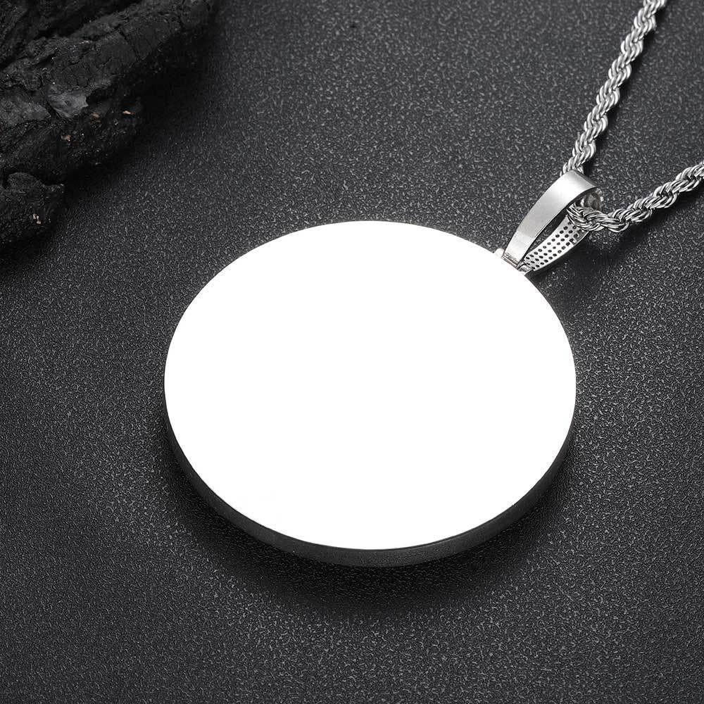 80mm Full Round Letter Pendant Necklace with Zircon Stones for Men | Caratix Jewelry - CaratixJewelry