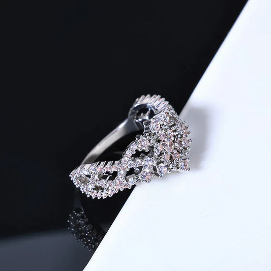 Custom Multi-Row Wrap Snowflake Ring | Hollow Designer Hip Hop Bling | Caratix - CaratixJewelry