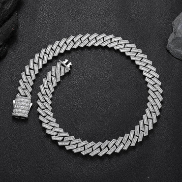 18mm -Shape Cuban Zircon Hip Hop Bling Necklace - CaratixJewelry