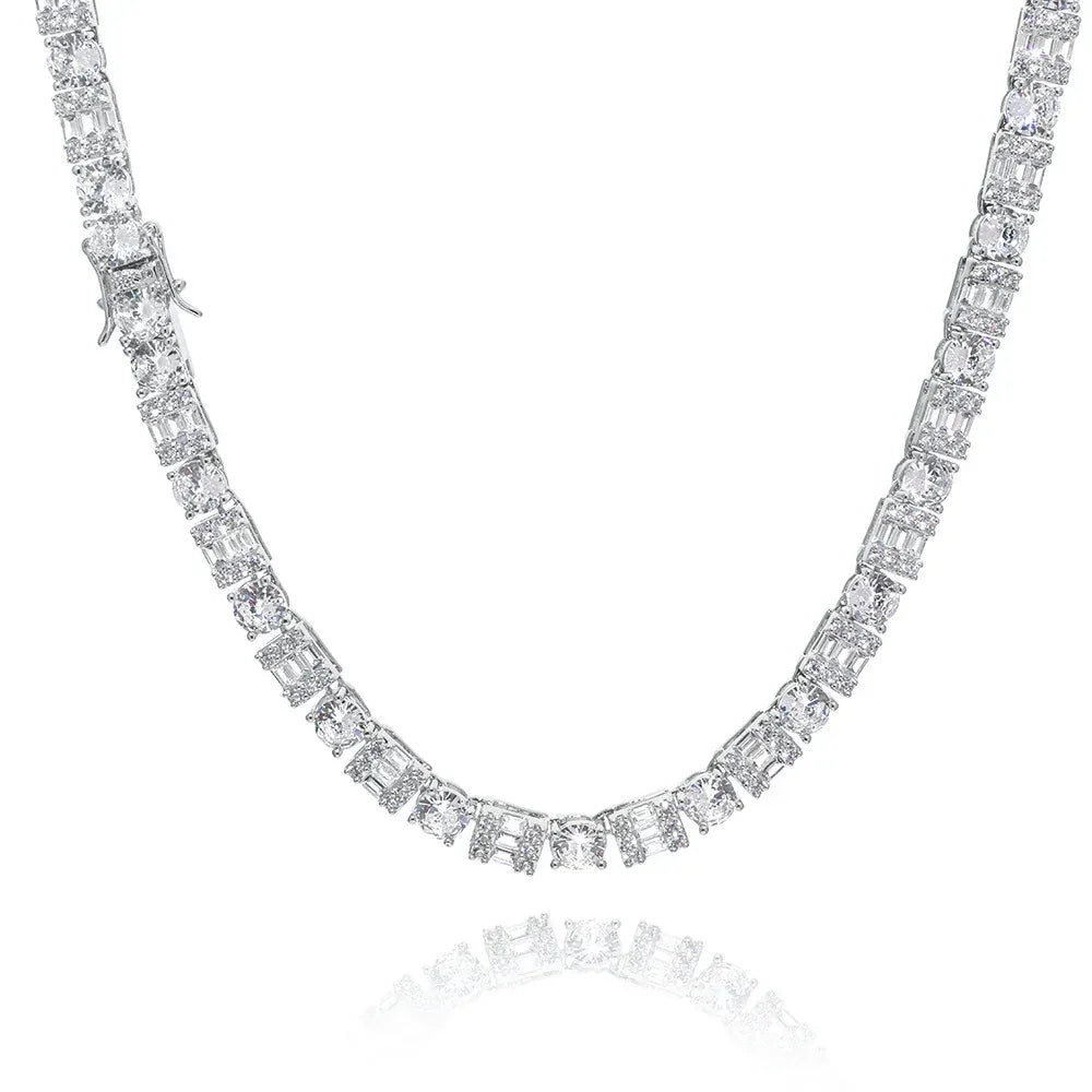 Custom 6.5mm Square & Round Mixed Tennis Chain | High-End Hip Hop Bling | Caratix - CaratixJewelry