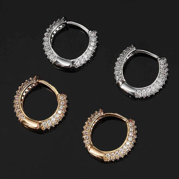 Bubble Zircon Round Stud Earrings for Men | High-End Hip Hop Jewelry | Caratix Jewelry - CaratixJewelry