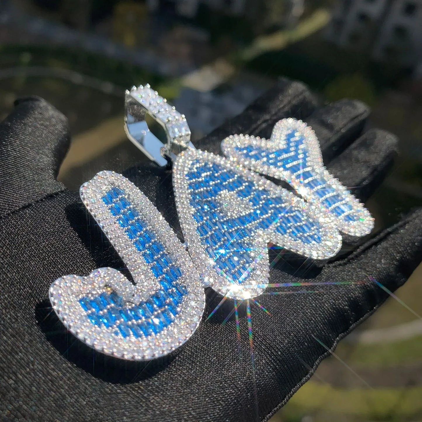 Colored CZ Letter Pendant | DIY Custom Initial Hip Hop Trendy Necklace - CaratixJewelry