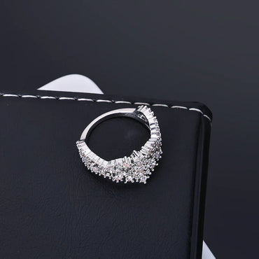 Custom Multi-Row Wrap Snowflake Ring | Hollow Designer Hip Hop Bling | Caratix - CaratixJewelry