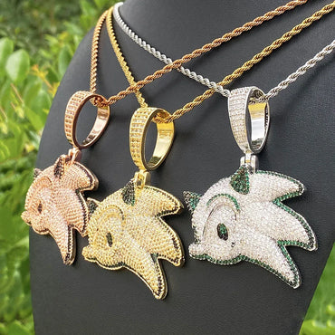Iced Out Cartoon Genie Pendant | Men's Micro Pave Character Necklace - CaratixJewelry