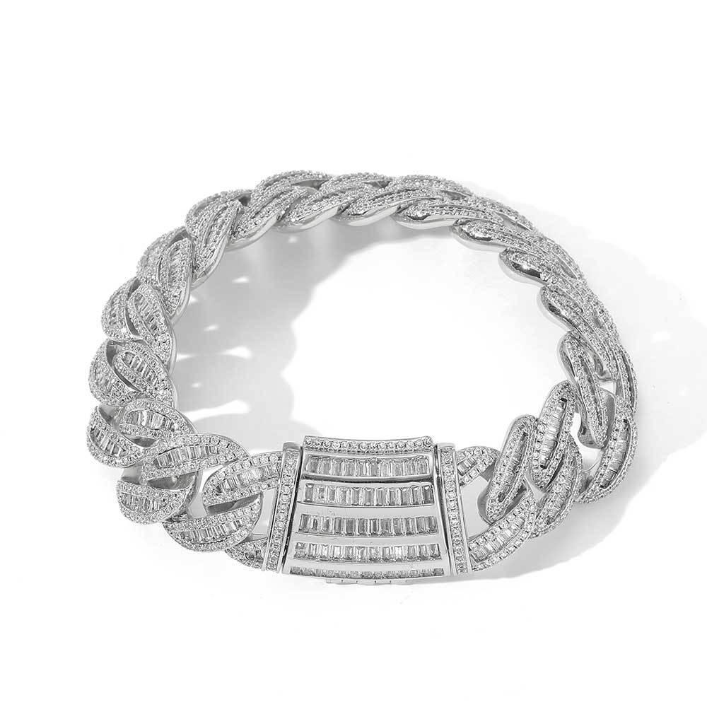 Custom Baguette Mixed-Cut Cuban Bracelet | Miami Clasp - CaratixJewelry
