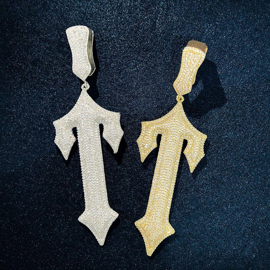 Iced Out Sword Pendant Necklace | CZ Hip Hop Punk Men’s Streetwear Jewelry - CaratixJewelry