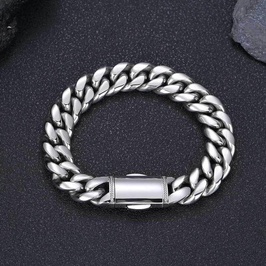 Clasp Stainless Steel Cuban Chain with 18K Gold Plating - CaratixJewelry