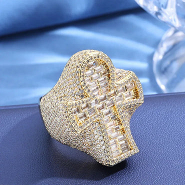 Zircon Cross Ring Vintage Style Men’s Hip Hop Jewelry | Caratix Jewelry - CaratixJewelry