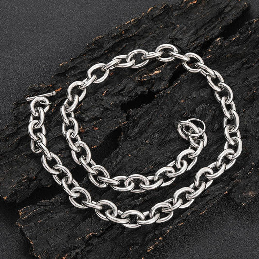 12mm Stainless Steel Cross O Chain Necklace Short Hip Hop Style for Men | Caratix Jewelry - CaratixJewelry